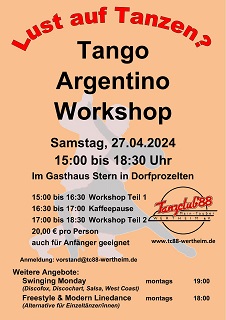 Tanzworkshop Tango Argentino